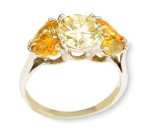 Fancy yellow diamond ring in 18 carat yellow gold