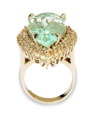 Aquamarine and diamond ring