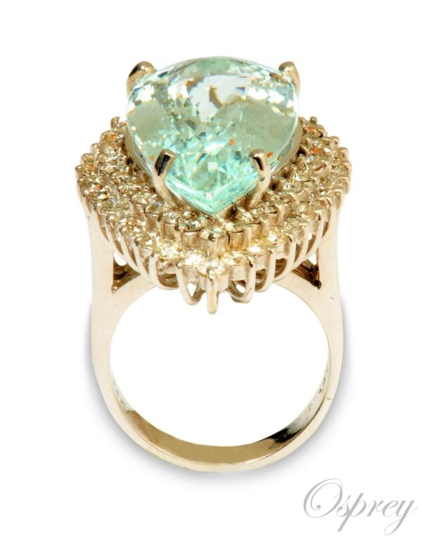 Aquamarine and diamond ring