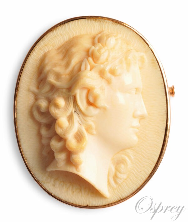 Old ivory cameo brooch Osprey Paris