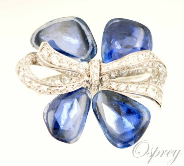 Bague saphir diamant, Osprey Paris, achat et vente de bijoux anciens, diamants, perles, au meilleur prix