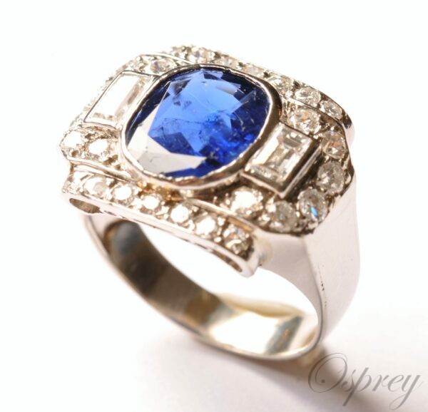 Art Deco sapphire diamond ring