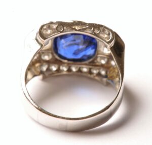 Art Deco sapphire diamond ring - Image 7
