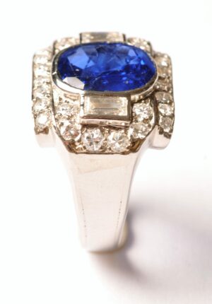 Art Deco sapphire diamond ring - Image 4