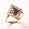 Antique diamond and sapphire ring