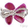 Bague cadeau fleuri saphir diamant, Osprey Paris, achat et vente de bijoux anciens, diamants, perles, au meilleur prix