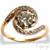 Antique diamond torbillon or swirl ring
