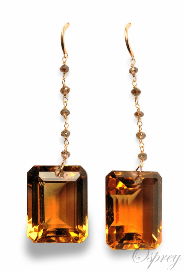 Pendants d oreille citrines, Osprey Paris, achat et vente de bijoux anciens, diamants, perles, au meilleur prix