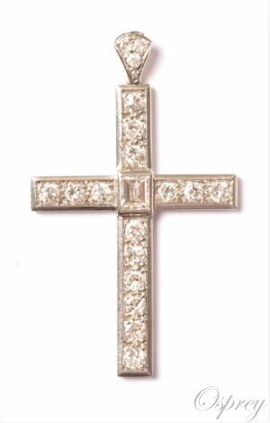 Croix diamant en or blanc, achat et vente de monnaies anciennes et modernes, au meilleur prix Osprey Paris