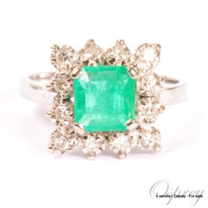 Emerald and diamond ring