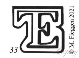 Poincon de monogramme ET avec border