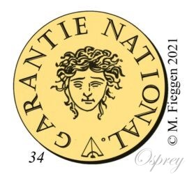 Poinçon de tête entourée des mots Garantie National
