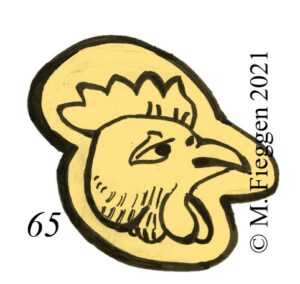 Rooster's head hallmark to the right, the beak closed, surrounded by a shaped border. Small gold guarantee without garnish. Departments 1809-1819.
