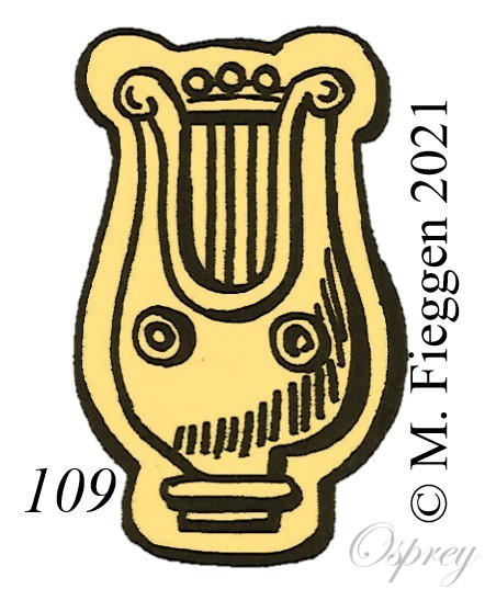 Poinçon de lyre, petite garantie or, départements de la 6ème division : Sud-Ouest, le 16 août 1819 au 9 mai 1838.