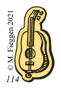 Guitar hallmark, small gold and silver recall mark, departments of the 8th division: North-West, 1819.