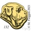 Mastiff's head hallmark facing right surrounded by a shaped border, assay office symbol inscribed on the collar.