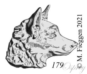 poincon de tete de chien a droite decoupee avec border