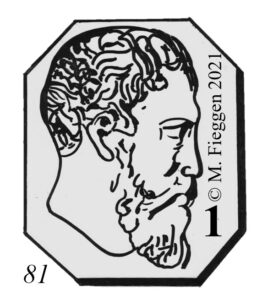 Hallmark of Michelangelo's head facing right