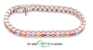 bracelet en or blanc et saphirs de couleurs